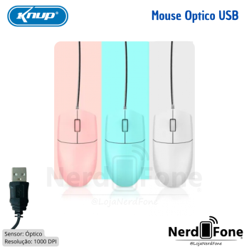MOUSE OPTICO 3 BOTOES 1000 DPI KNUP