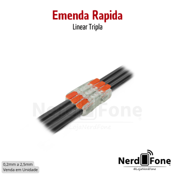 CONECTOR EMENDA RAPIDA LINEAR TRIPLA; UNIDADE