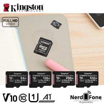 CARTÃO mSD KINGSTON CANVAS SELECT PLUS; MICRO SD A1 CLASSE 10 FHD