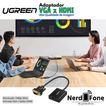 ADAPTADOR CONVERSOR VGA ALIMENTADO x HDMI UGREEN