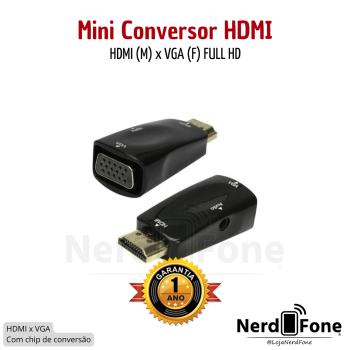 ADAPTADOR MINI CONVERSOR HDMI x VGA 5+
