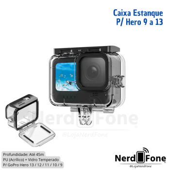 CAIXA ESTANQUE GOPRO HERO 9-13; PROFUNDIDADE 45M