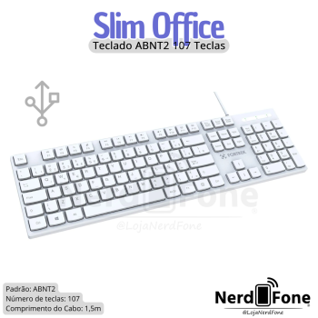 TECLADO SLIM FORTREK K15 BRANCO