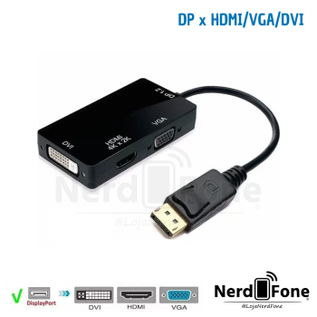 ADAPTADOR DISPLAYPORT (DP) x HDMI/VGA/DVI