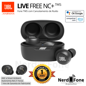 FONE TWS JBL LIVE FREE NC+ PRETO