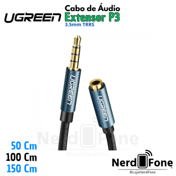 CABO EXTENSOR DE ÁUDIO UGREEN P3 3.5mm