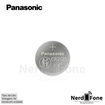 BATERIA BOTÃO 3V CR2025 PANASONIC / UNIDADE