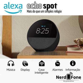 ALEXA AMAZON ECHO SPOT / PRETA