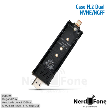 Case M.2 NVME/SATA USB-A / USB-C KNUP