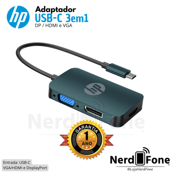 ADAPTADOR USB-C x HDMI+VGA+DP HP