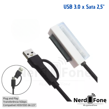 ADAPTADOR USB-A+C 3.0 x SATA 2.5“