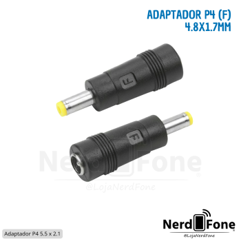 ADAPTADOR P4 5.5x2.1MM  FEMEA P/ 4.8x1.7MM MACHO