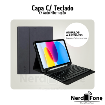 CAPA COM TECLADO P/ IPAD 10/11 WB PRETA; COMPART. PARA PENCIL