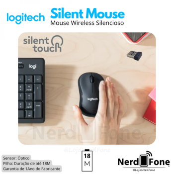 MOUSE LOGITECH SILENT WIRELESS PRETO