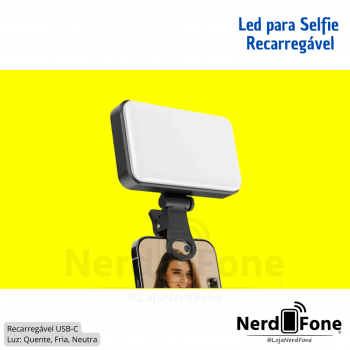 LED RECARREGÁVEL C/ CLIP; P/ SELFIE