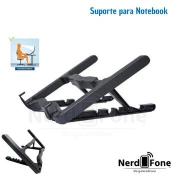 SUPORTE PARA NOTEBOOK 5 NÍVEIS PRETO