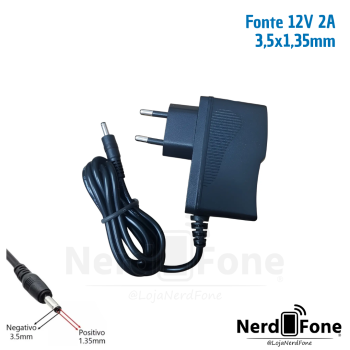 FONTE DE ALIMENTAÇÃO 12V 2A 3.5x1.35MM;   NOTEBOOK POSITIVO/MULTILASER
