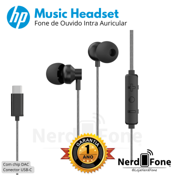 FONE DE OUVIDO PRETO USB-C HP