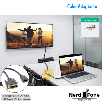 CABO ADAPTADOR DVI-I (24+5) x HDMI (F) 30CM