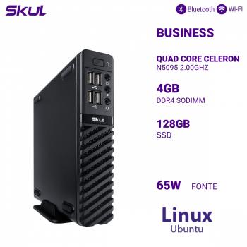 MINI PC B100, INTEL 5095, 4GB DDR4, SSD 120GB, 65W, LINUX, SKUL / PRETO