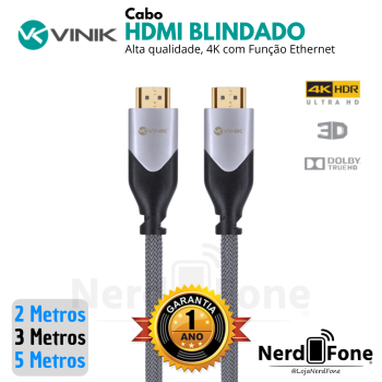 CABO HDMI 2.0 4K 60FPS BLINDADO VINIK