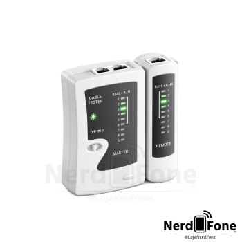 TESTADOR DE CABOS RJ45 E RJ11 BOMVINK