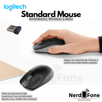 MOUSE FULL-SIZE WIRELESS M190 LOGITECH; STANDARD MOUSE