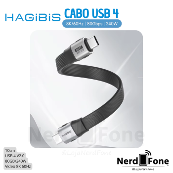 CABO USB-C 4 V2 240GB FLAT 10CM HAGIBIS