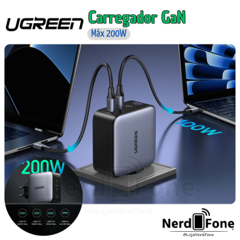 CARREGADOR GAN MÁX 200W UGREEN
