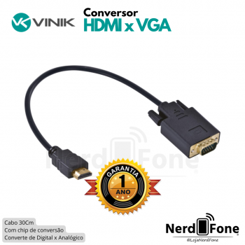CABO HDMI (M) x VGA (M) 30CM VINIK