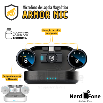 MICROFONE DE LAPELA MAGNÉTICO; GSHIELD ARMOR