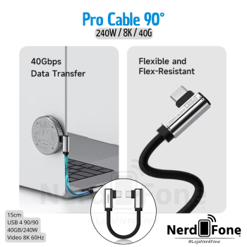 CABO USB-C 4 90°/90° 240GB 15CM HAGIBIS