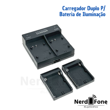 Carregador Duplo P/ Bateria de Iluminação