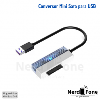 CABO USB-A x MINI SATA; ADAPTADOR