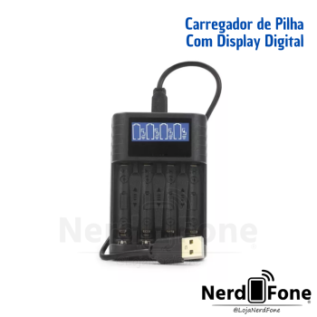 CARREGADOR P/ 04 PILHAS AA/AAA C/ LED