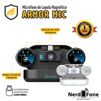 MICROFONE DE LAPELA MAGNÉTICO; GSHIELD ARMOR; ZQ7JQG3UV