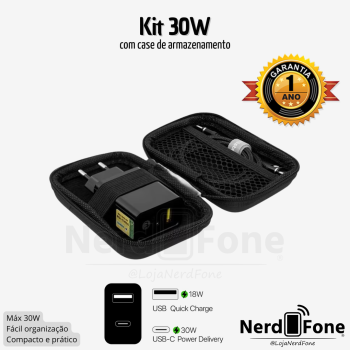KIT CARREGADOR USB-C 30W MISTERTECH