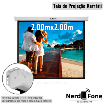 TELA DE PROJEÇÃO RETRATIL 110“ SUMAY
