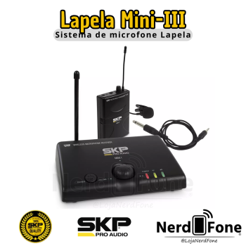 MICROFONE SEM FIO UHF LAPELA MINI-III SKP
