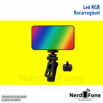 LED RECARREGÁVEL RGB C/ CLIP