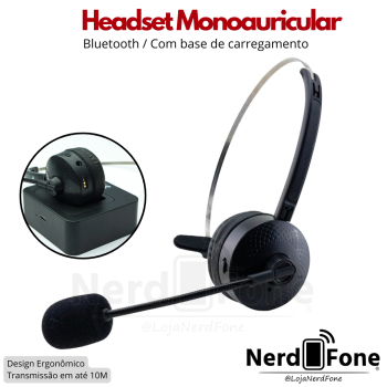 HEADSET MONO AURICULAR BLUETOOTH C/ BASE 5+; HS-200