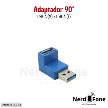 ADAPTADOR 90° USB-A (M) 3.1 PARA USB-A (F)