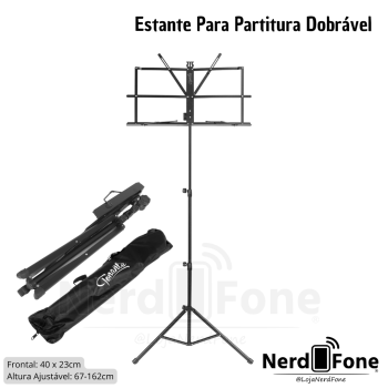 ESTANTE TONANTE P/ PARTITURA DOBRÁVEL COM BAG