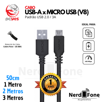 CABO PCYES USB-A 2.0 x MICRO USB V8