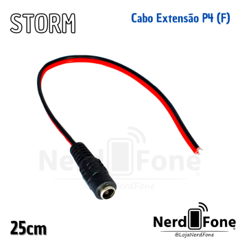 CABO RABICHO EXTENSÃO P4 FÊMEA 25CM