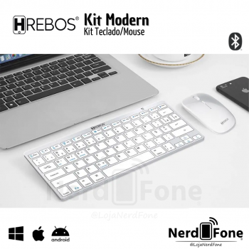 KIT TECLADO E MOUSE SEM FIO BLUETOOTH
