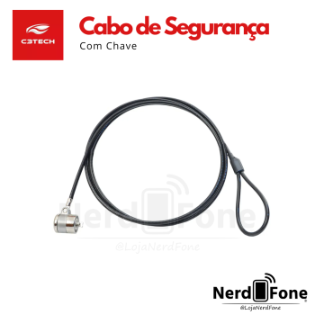 CABO DE SEGURANCA PARA NOTEBOOK COM CHAVE  C3TECH