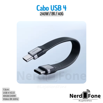 CABO USB-C 4 V2 240W FLAT 13CM HAGIBIS