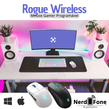 MOUSE GAMER ROGUE WIRELESS FK; RECARREGAVEL 16000 DPI, 6 BOTOES