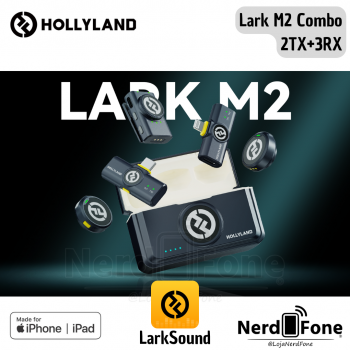 SISTEMA DE MICROFONE SEM FIO HOLLYLAND LARK M2 COMBO (2TX+3RX)